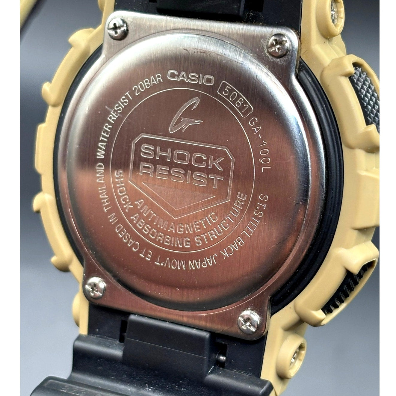 Casio G-Shock GA-100L-8A Beige Analog Digital Military Men's Watch NIB