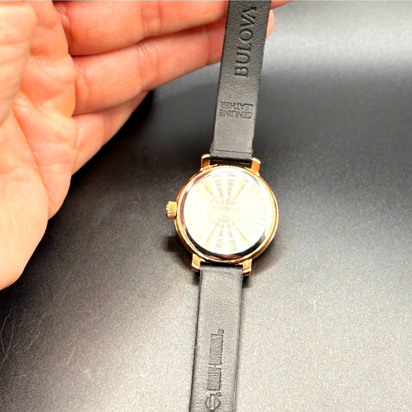 Bulova Harley-Davidson 77L109 Crystal Rose Gold Leather Wrap Women's Watch NIB