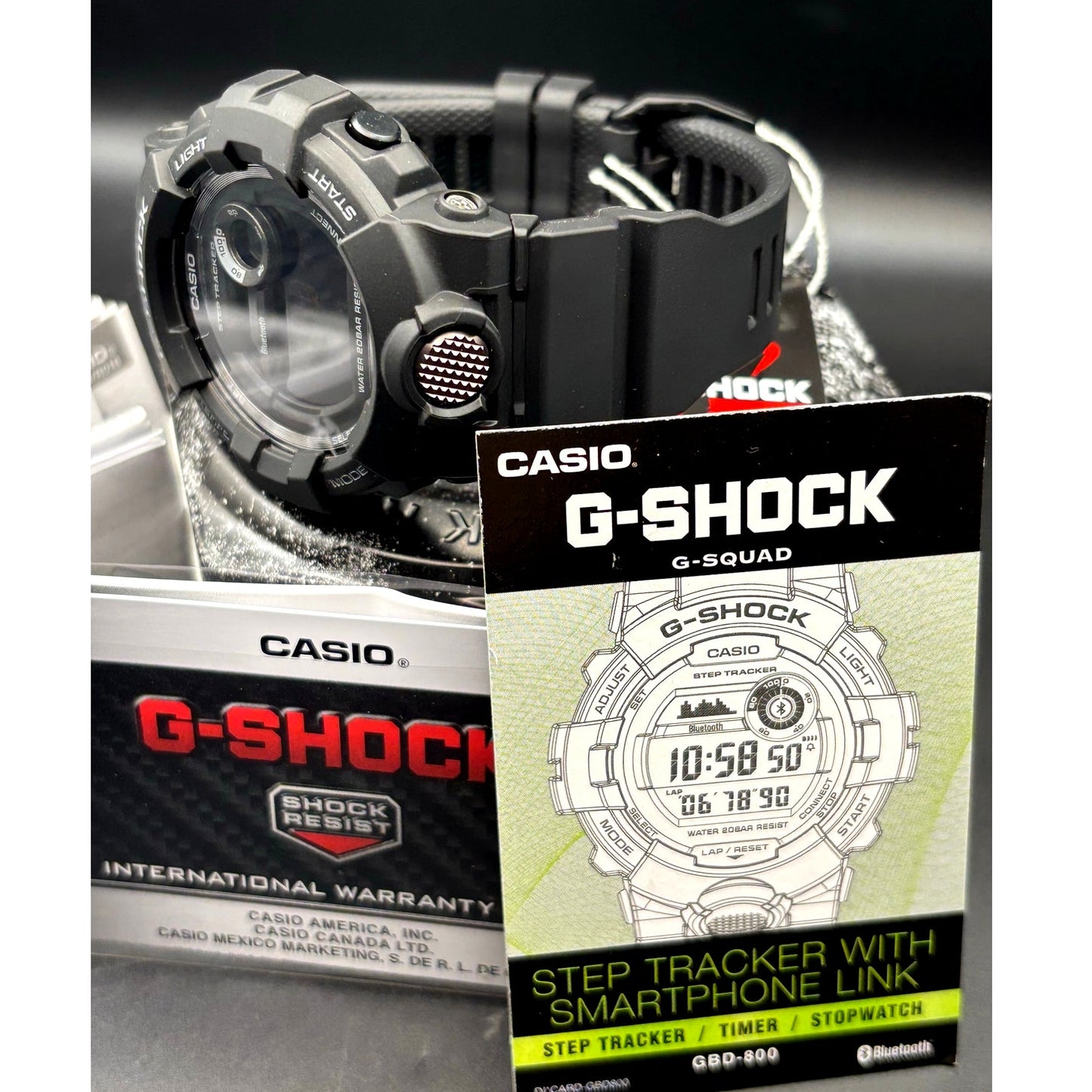 Casio G-Shock Move GBD800-1B Bluetooth Step Tracker World Time Men's Watch NIBWT