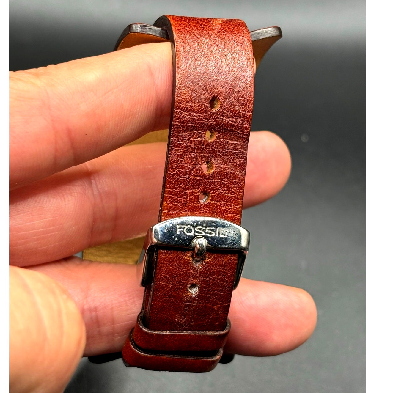 Fossil Big Tic JR8260 Love Rainbow Heart Animated Y2K Leather Vintage Watch