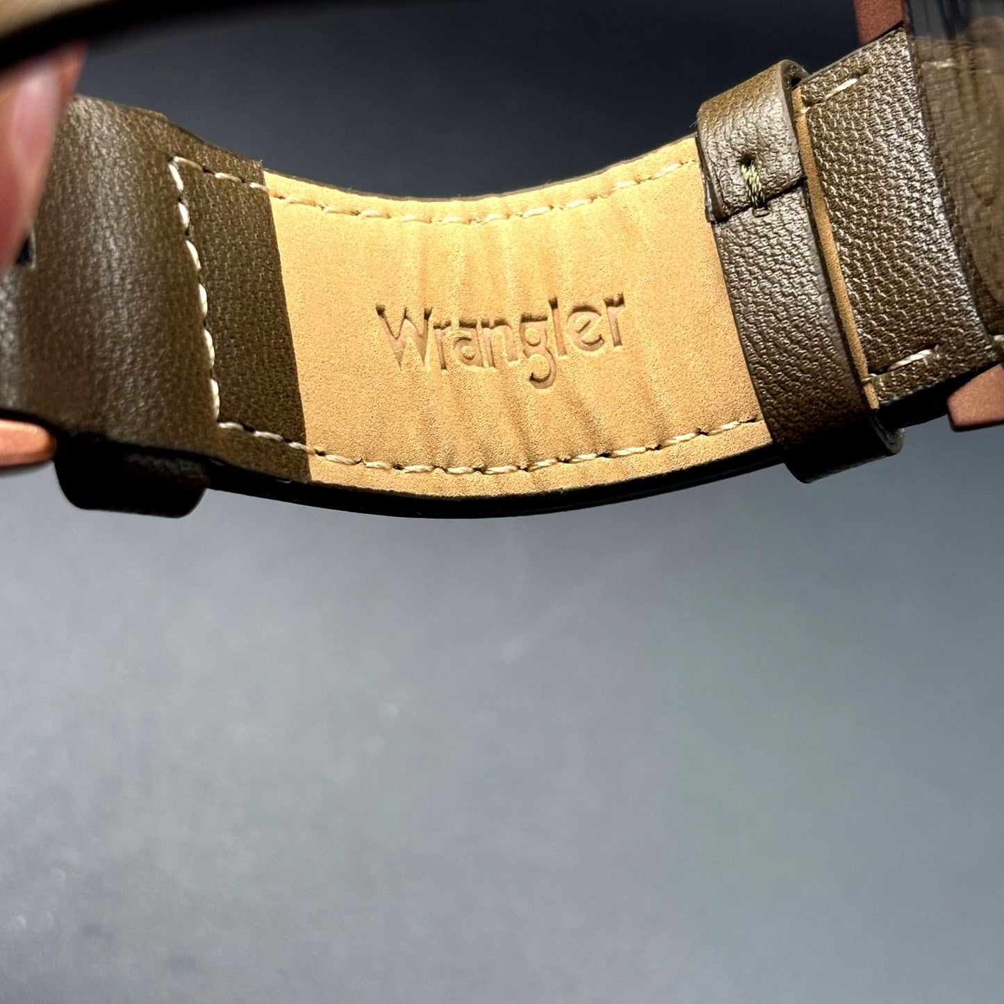 Wrangler WRW5001-5BR Men’s Purple Dial Watch Olive Brown Leather Strap NIBWT