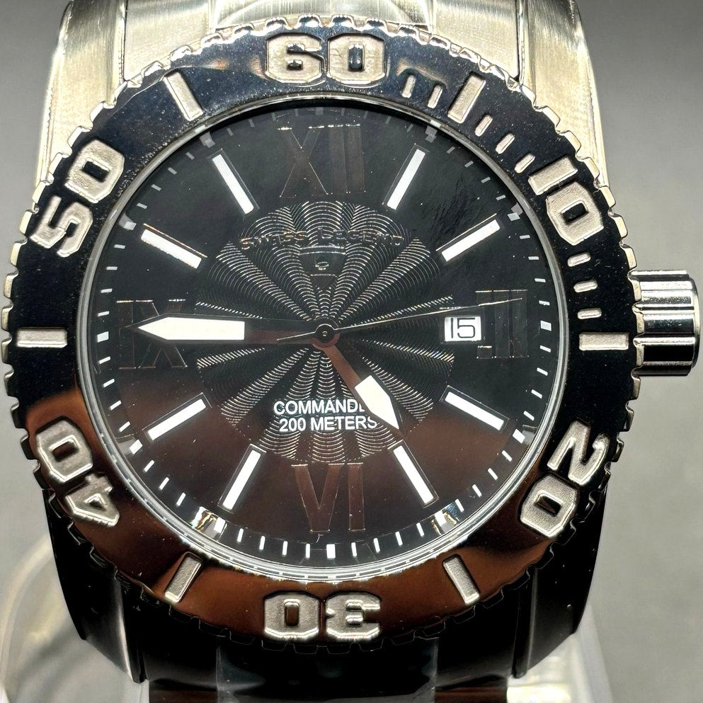 Swiss Legend Commander SL-10059-GM-104 Black Dive Ion Plated Men's Watch NIBWT