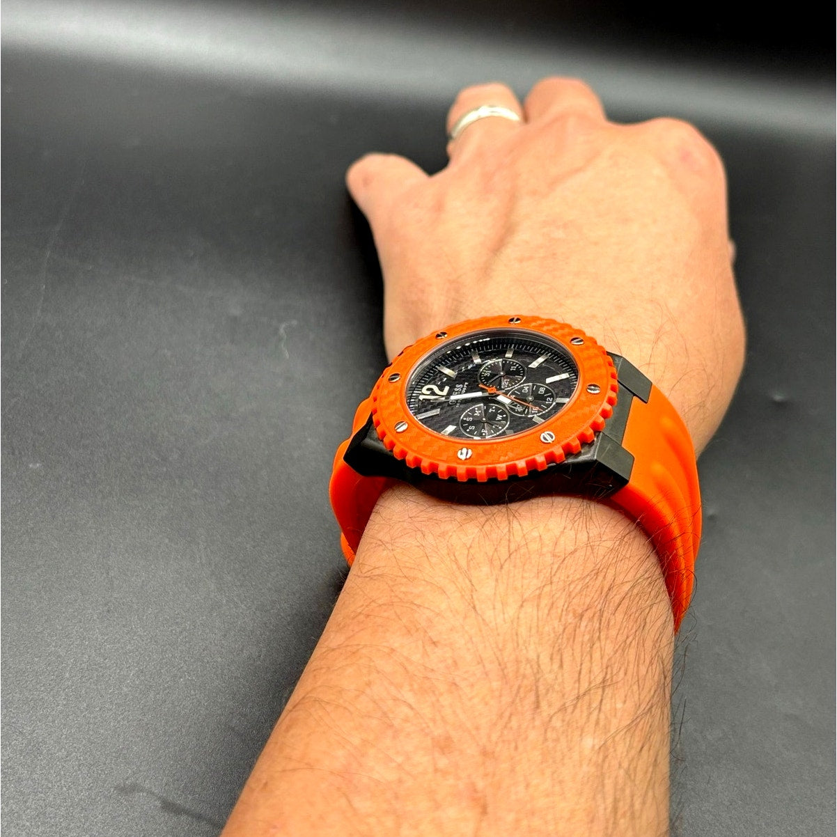Guess Overdrive W11619G4 Orange 45mm Multifunction Men’s Watch 100M