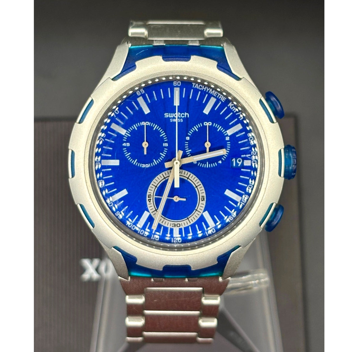 Swatch Irony X-Lite Endless Energy YYS4001AG 45mm Swiss Made Blue Chronograph