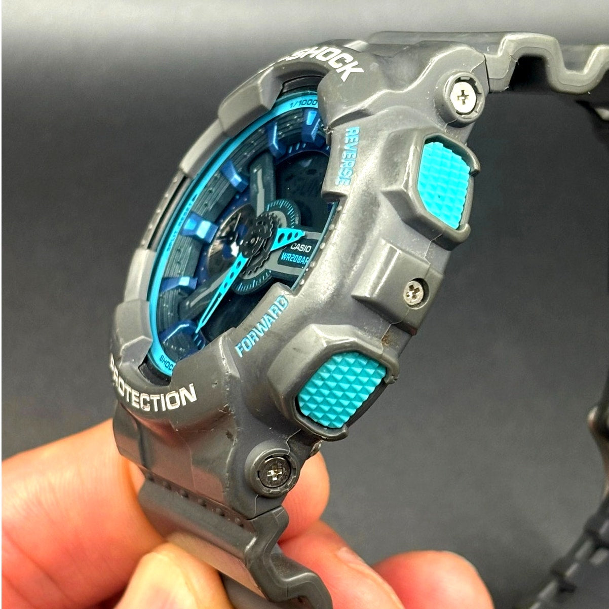 Casio G-Shock GA-110TS-8A2 Gray Teal Analog Digital Men's 51mm Watch