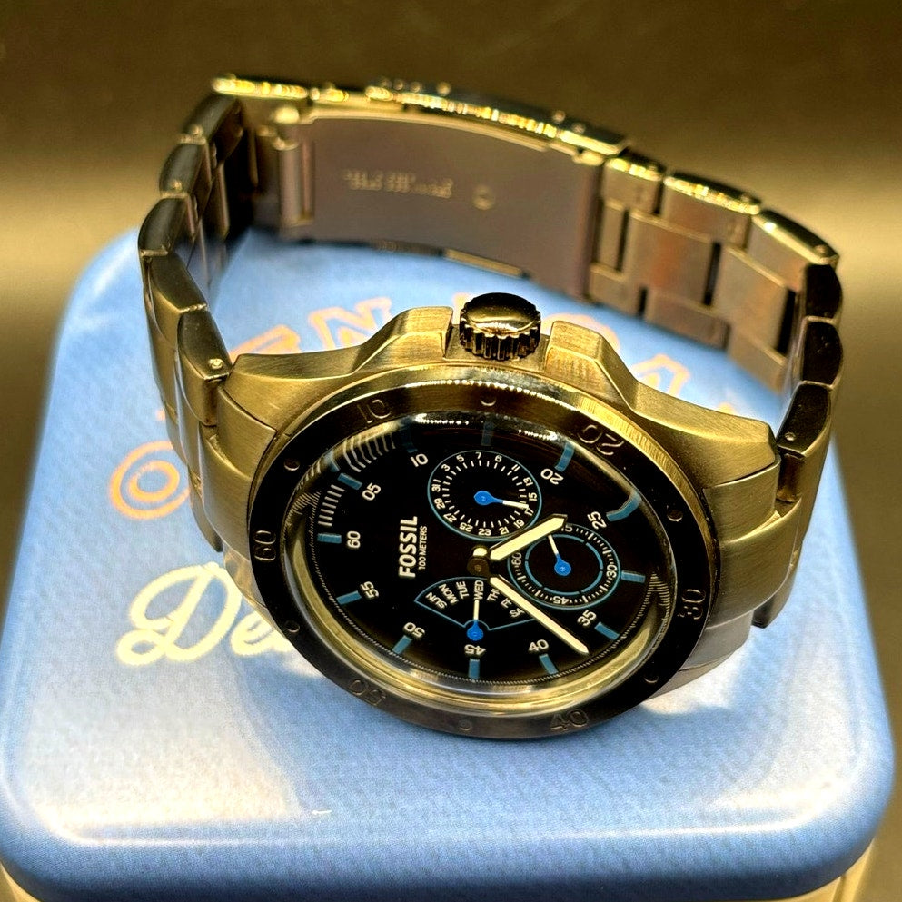 Fossil Sport 54 CH3035 Multifunction Black Blue 44mm Men’s Watch 100M