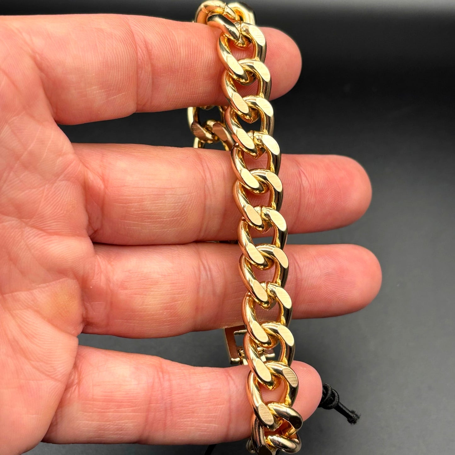 Slate Men’s Gold Plated Stainless Steel Cuban Link Bracelet 8.5in10mm NWT
