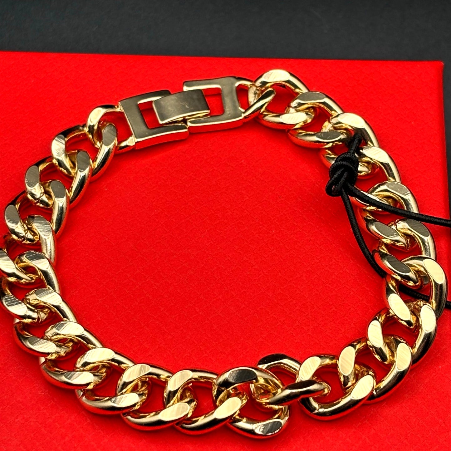 Slate Men’s Gold Plated Stainless Steel Cuban Link Bracelet 8.5in10mm NWT