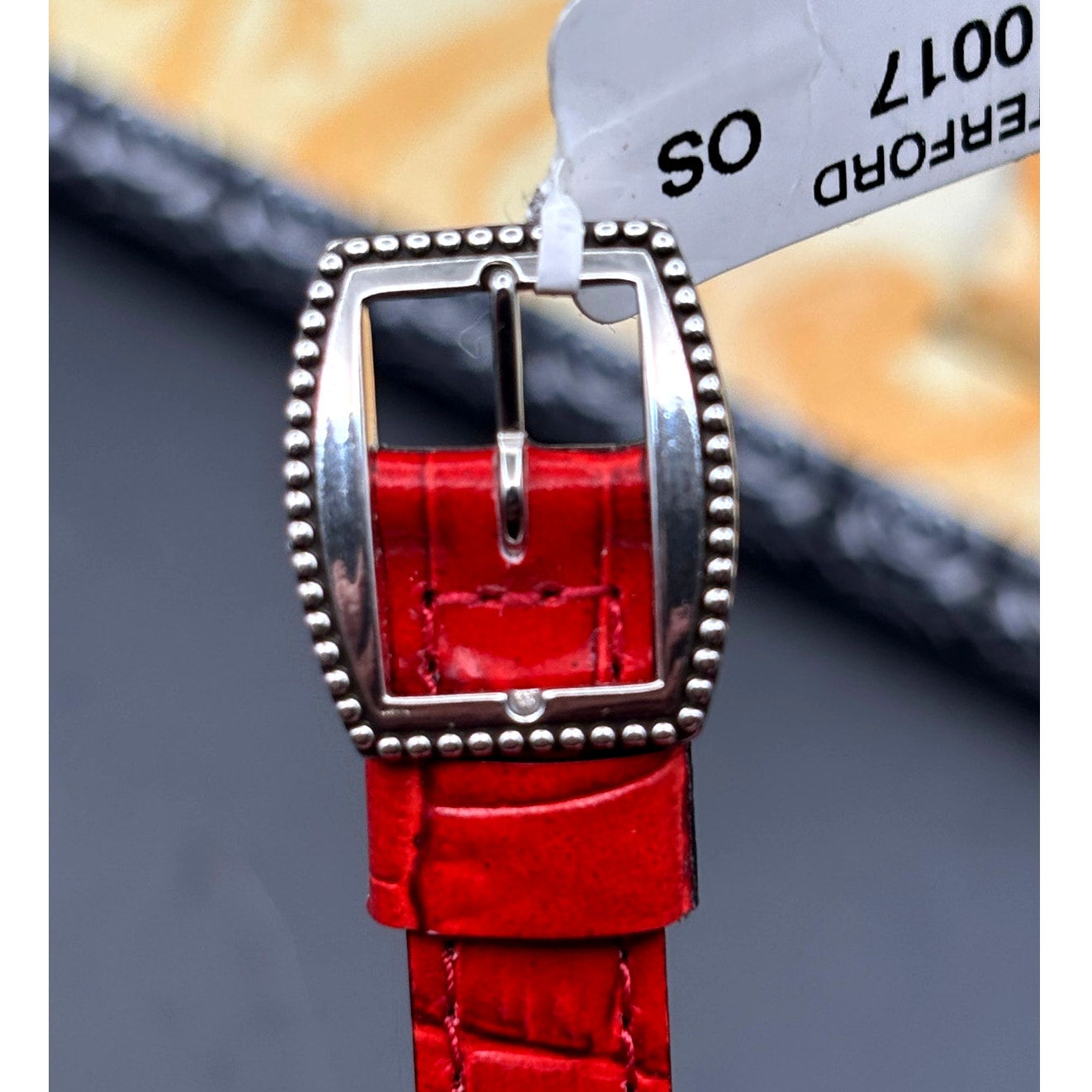 Brighton Waterford W10017 Womens Reversible Red Black Leather Strap Watch NIBWT