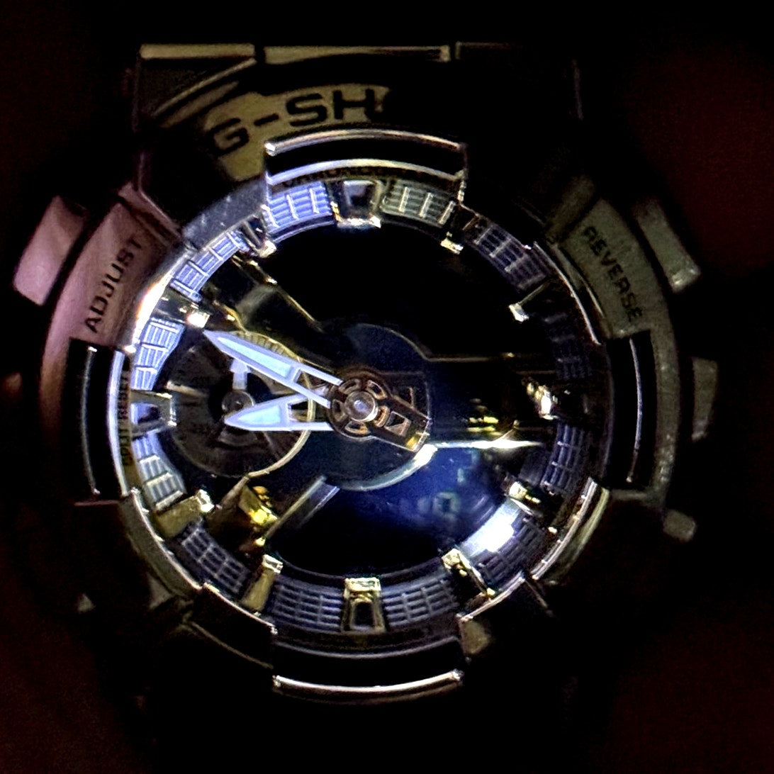 Casio G-Shock GM110G-1A9 Black Gold Metal Covered Analog Digital Watch NIBWT