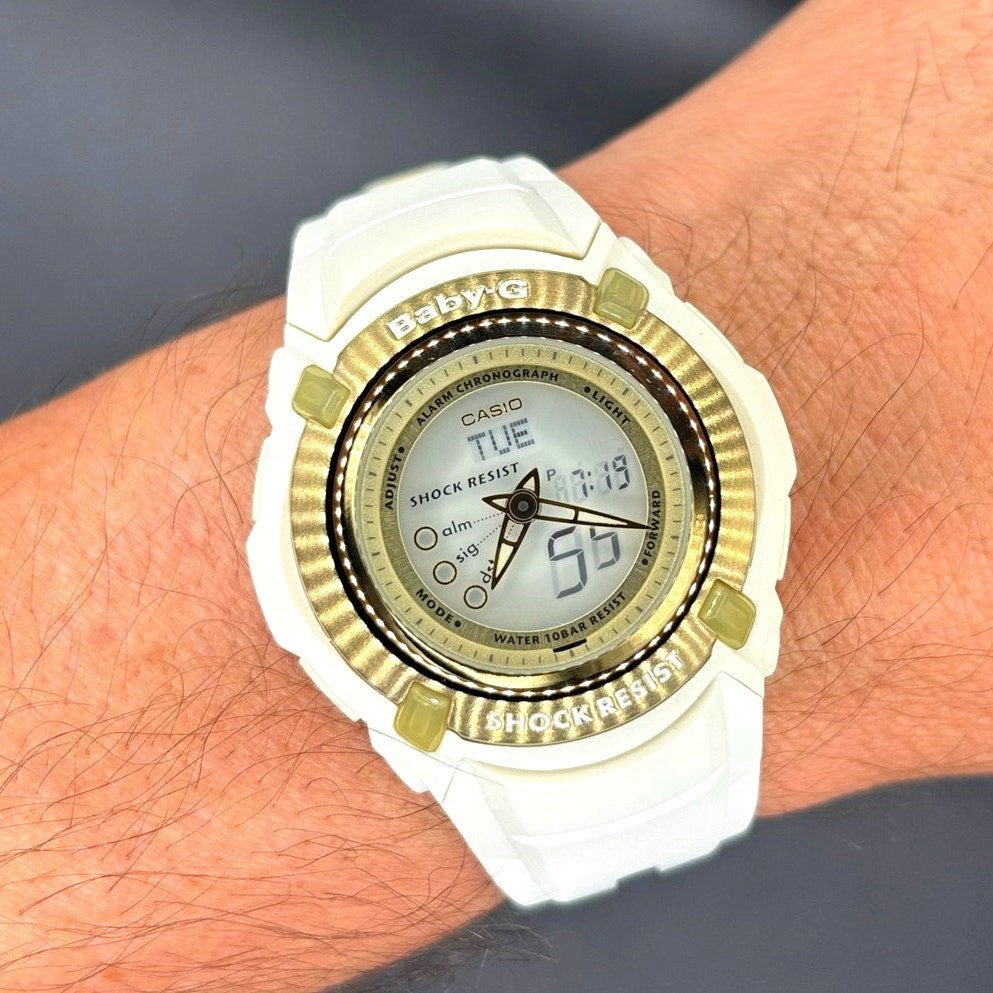Casio Baby-G BG-70LV-7E LOV-06 Beige Gold Ana-Digi Display Watch Vintage