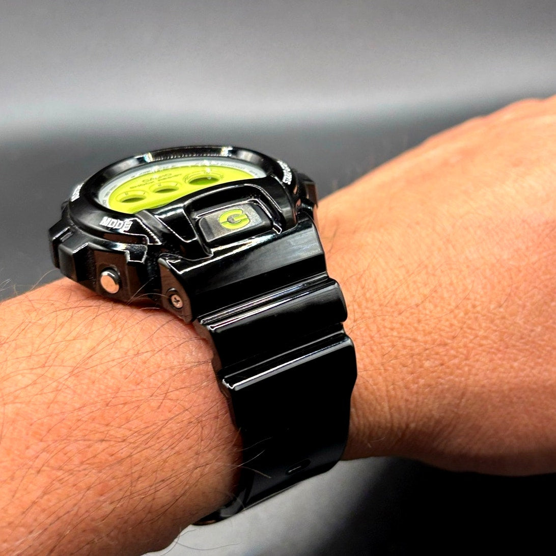 Casio G-Shock DW6900RCS-1 Lime Green Glossy Black Digital Men's Watch NIB