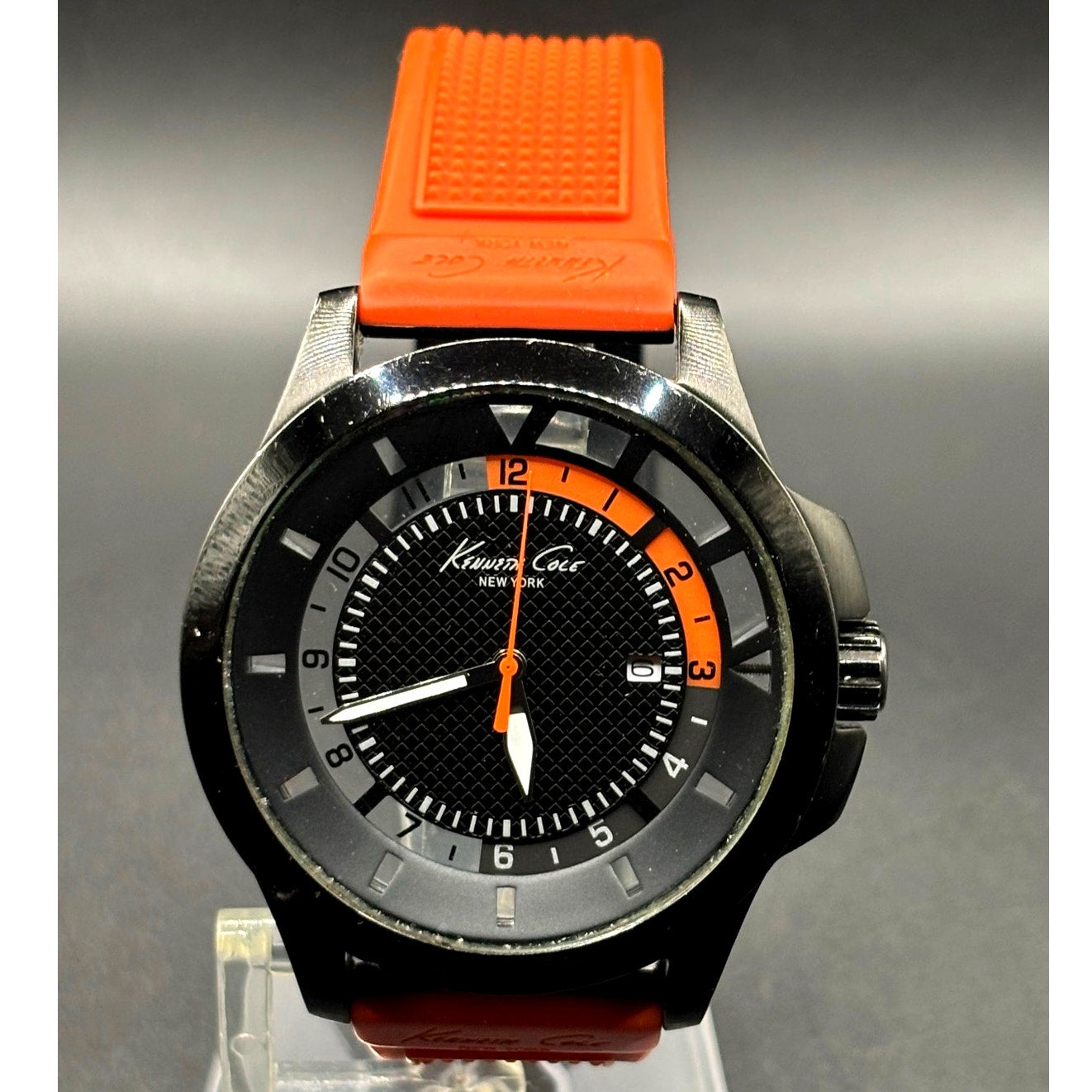Kenneth Cole New York Transparency Dial Orange Silicone 45mm Men’s Watch