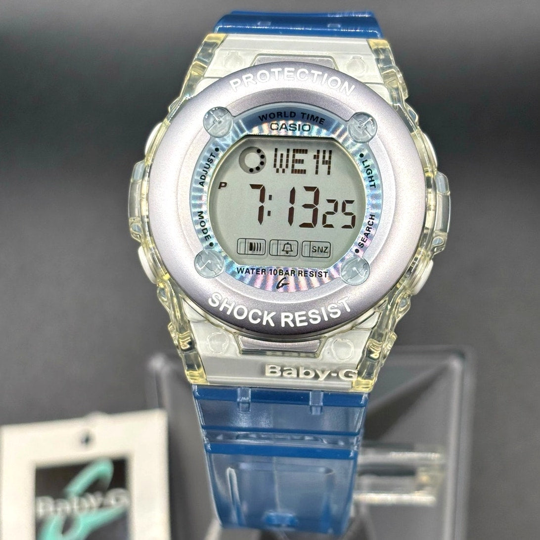 Casio Baby-G BG-1302-2ER Translucent Blue Jelly Digital Women's Watch NIBWT