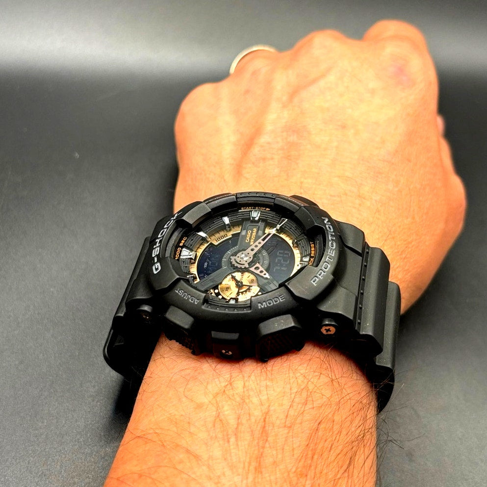 Casio G-Shock GA-110RG-1A Men's Analog Digital Rose Gold Black Resin 200M Watch
