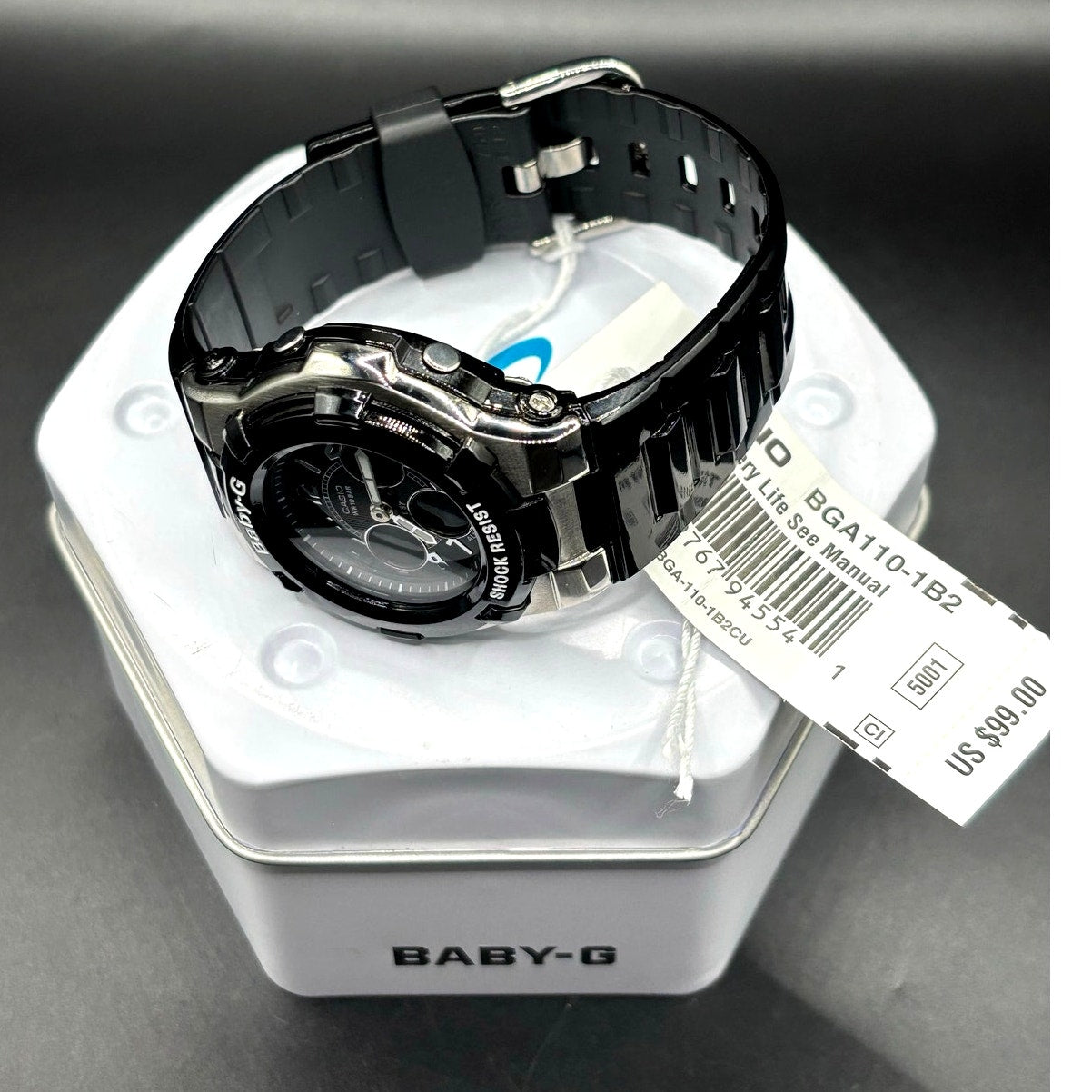 Casio Baby-G BGA110-1B2 Analog Digital Black Women’s Watch Discontinued