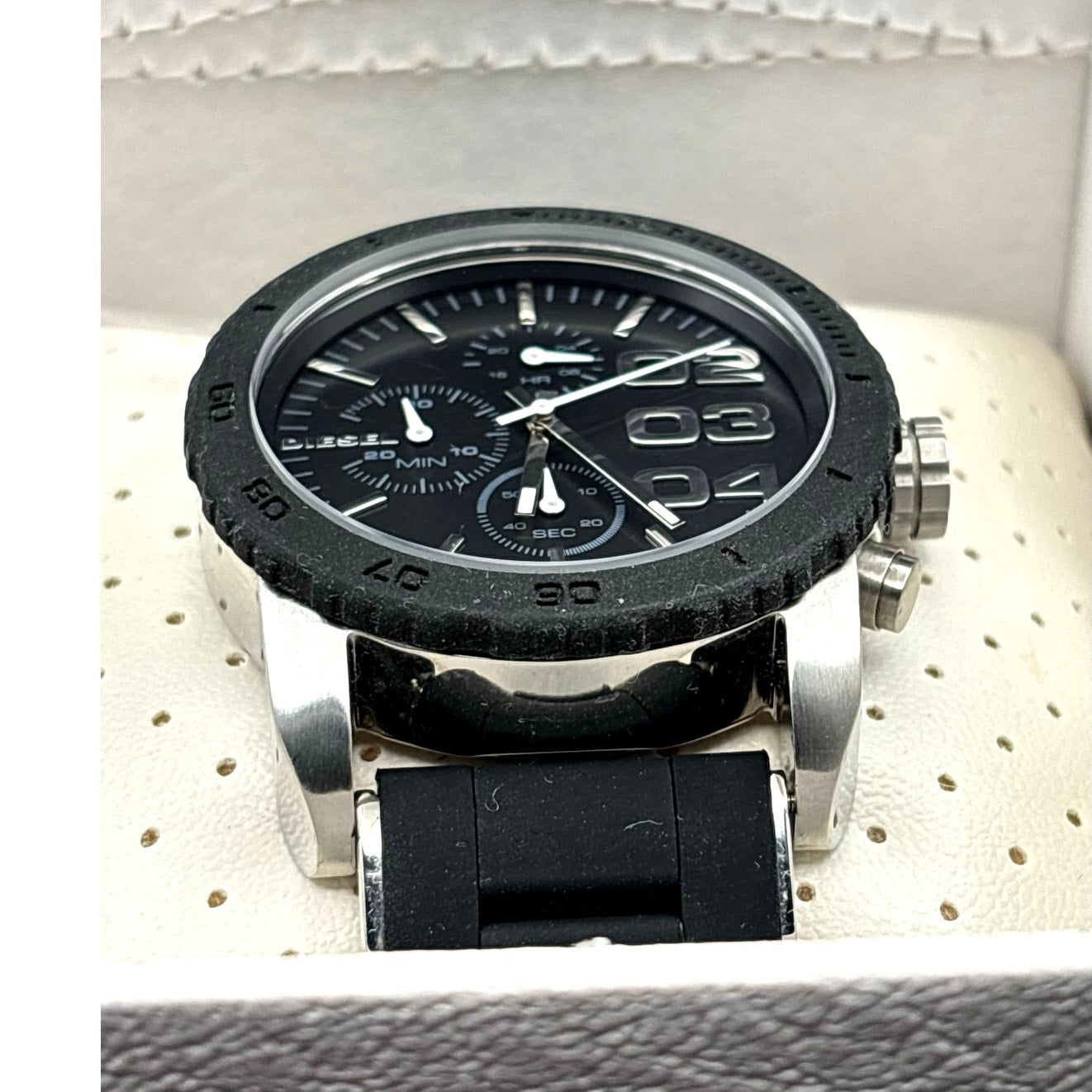 Diesel DZ5320 Franchise Chronograph Black Silicone Stainless Steel Women's Watch