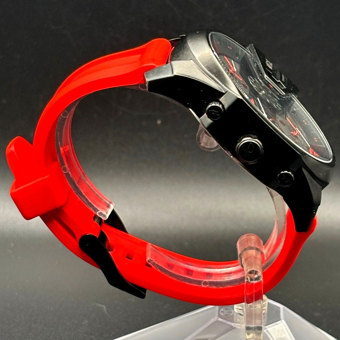 Diesel Uber Chief DZ7466 Four Time Zone Black Red 54mm Men’s Watch