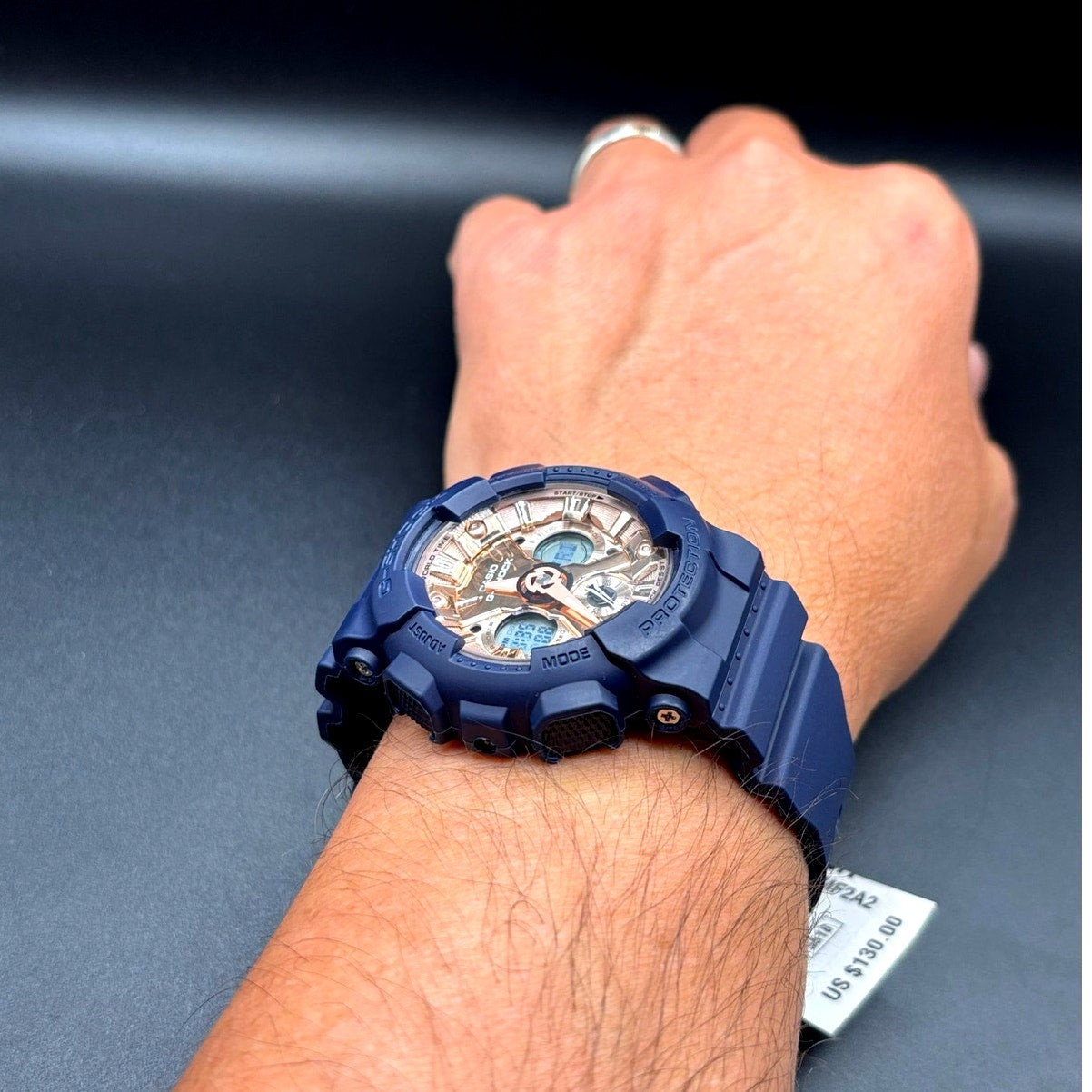 Casio G-Shock GMA-S120MF-2A2 Navy Blue Rose Gold Women’s Watch NIBWT