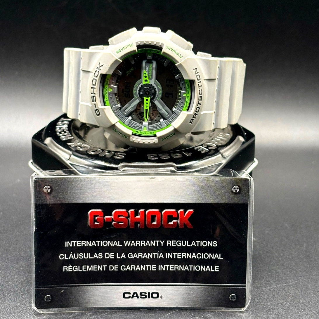 Casio G-Shock GA-110TS-8A3 Gray Neon Green Ana-Digi 51mm Men’s Watch