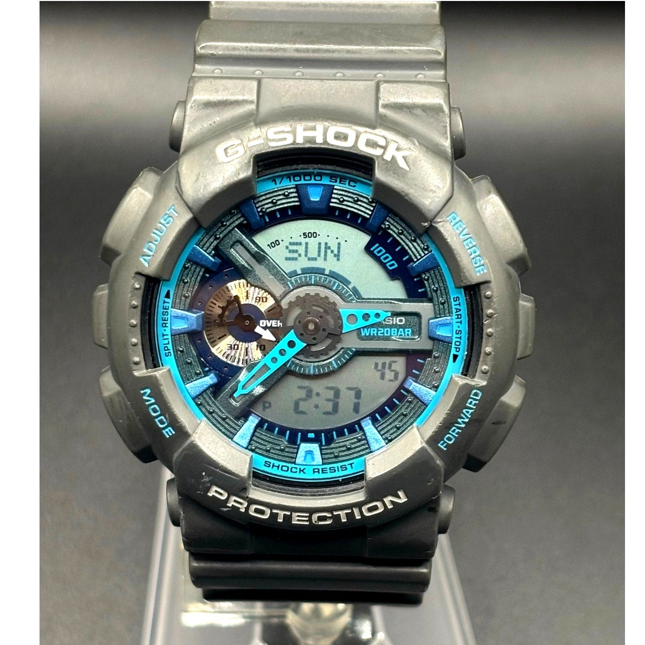 Casio G-Shock GA-110TS-8A2 Gray Teal Analog Digital Men's 51mm Watch