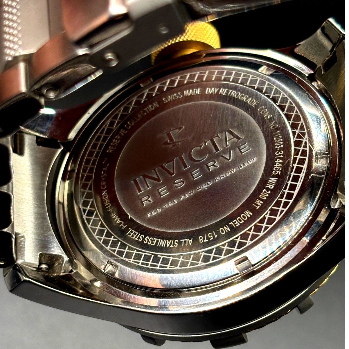 Invicta Reserve Bolt 1578 Swiss Made Retrograde Day 50mm Steel Watch Case