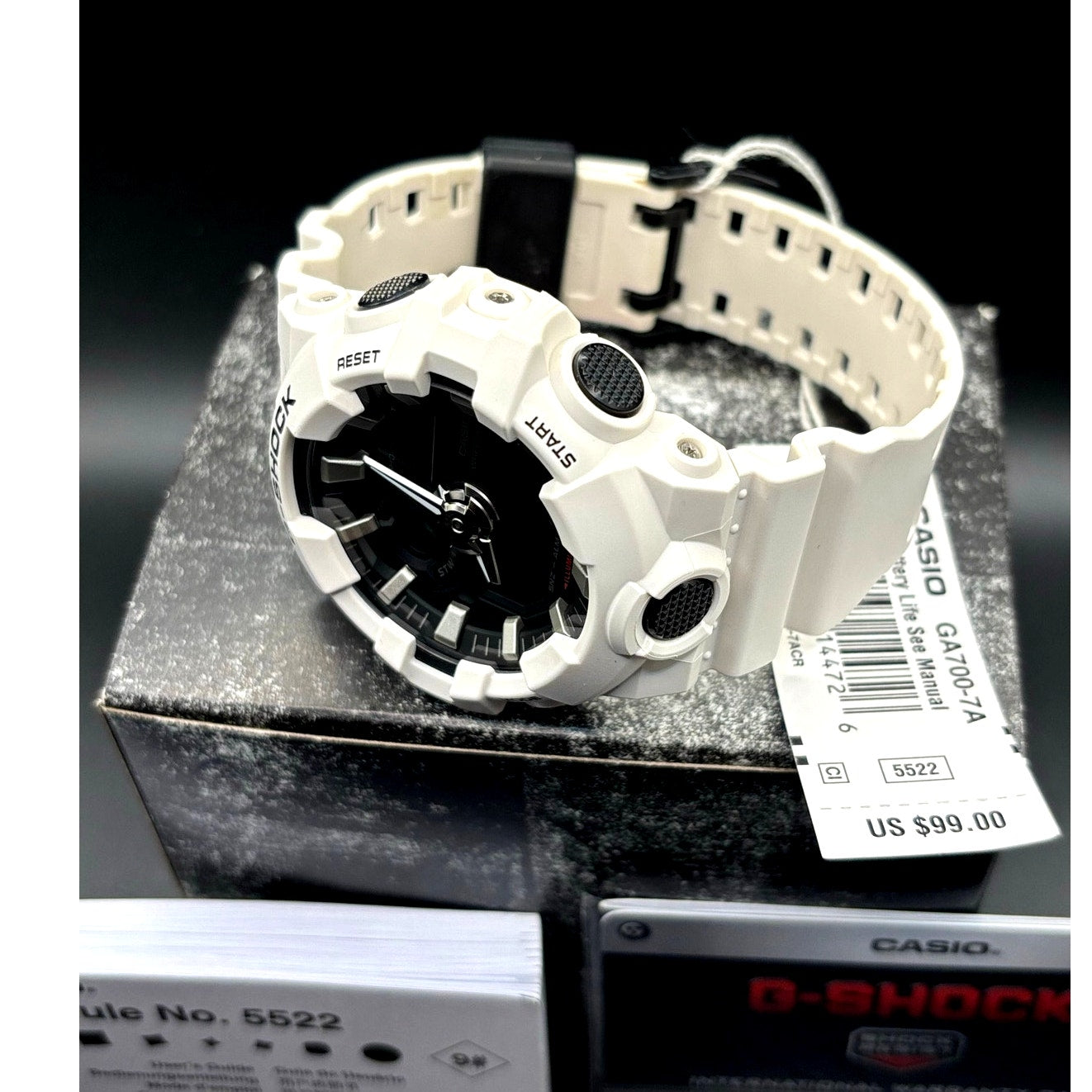 Casio G-Shock GA700-7A Men’s White Analog Digital 53mm Case 200M Watch NIBWT
