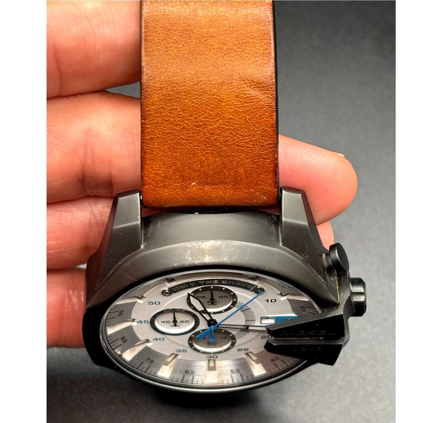 Diesel Mega Chief DZ4280 Iridescent Chronograph Tan Leather 51mm Watch