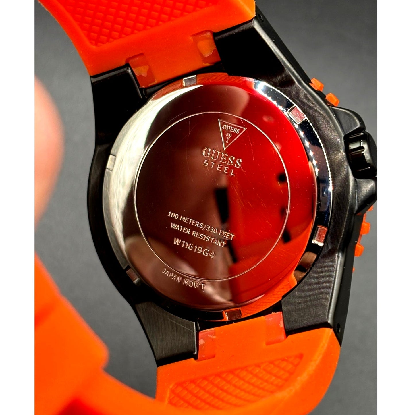 Guess Overdrive W11619G4 Orange 45mm Multifunction Men’s Watch 100M