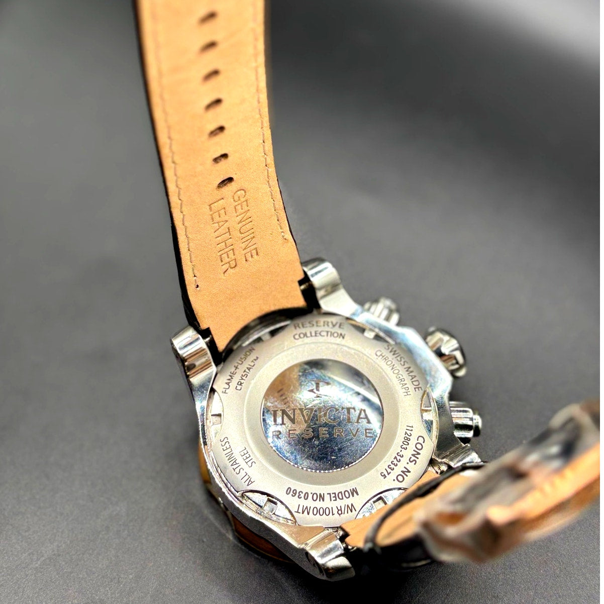 Invicta Reserve Venom 0360 Swiss Made Chronograph 54mm Leather Watch