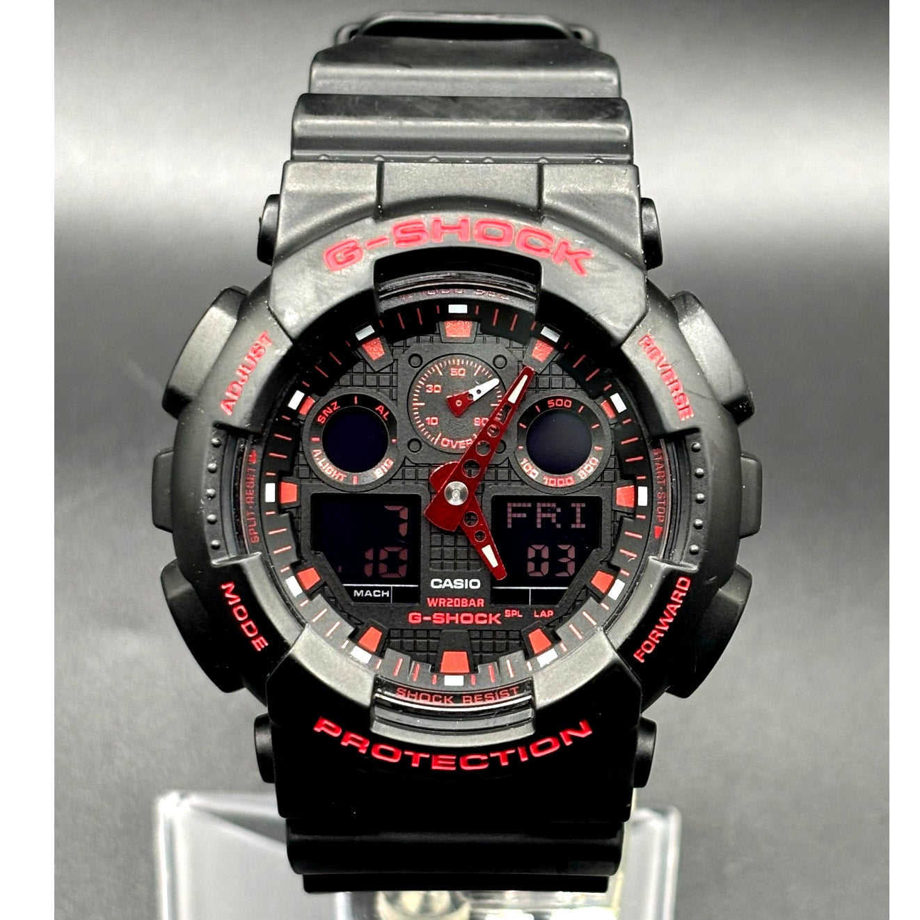 Casio G-Shock GA100BNR-1A Black Red Analog Digital Men's Watch